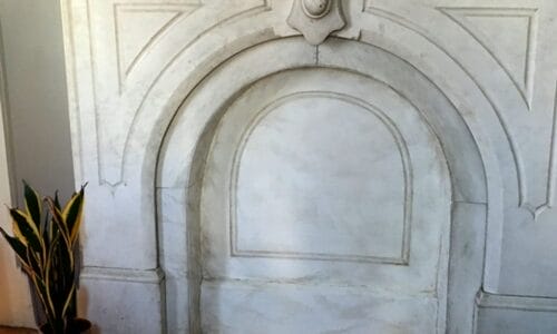 decorative faux marble painted fireplace