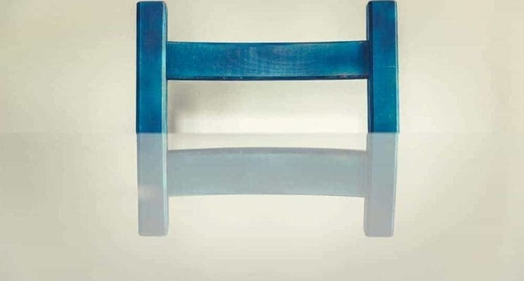 chair with blue chalk paint